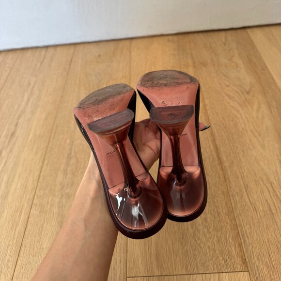 Amina Muaddi Lupita Open Toe Slippers  IT38 / Red - Picture 3 of 8